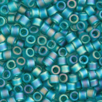 DB-1283 5.2 Grams of 11/0 Matte Transparent Caribbean Teal AB Delica Beads