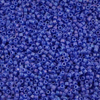 DB-1597 5.2 Grams of 11/0 Matte Opaque Cyan Blue AB Delica Beads
