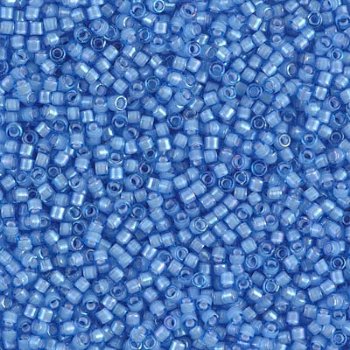 DB-1784 5.2 Grams of 11/0 White Lined Transparent Sapphire AB Delica Beads