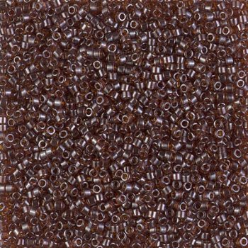 DB-1891 5.2 Grams of 11/0 Transparent Dark Topaz Lustre Delica Beads