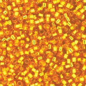 DB-2157 5.2 Grams of 11/0 Duracoat Silverlined Dyed SunYellow Delica Beads