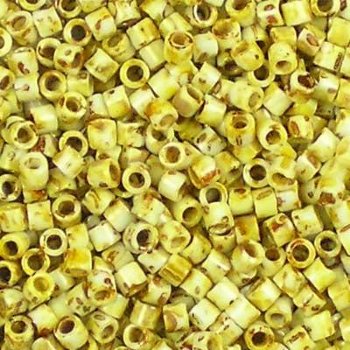 DB-2262 5.2 Grams of 11/0 Opaque Canary Yellow Picasso Delica Beads