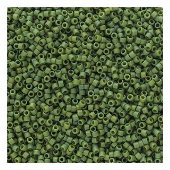 DB-2310 5.2 Grams of 11/0 Opaque Frosted Glazed Matte Rainbow Shamrock Green AB Delica Beads