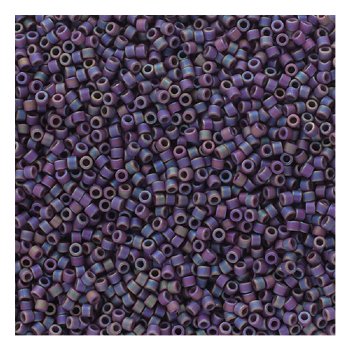 DB-2322 5.2 Grams of 11/0 Opaque Frosted Glazed Matte Rainbow Purple AB Delica Beads