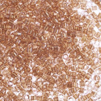 DB-2373 5.2 Grams of 11/0 Fancy Lined Amber Delica Beads