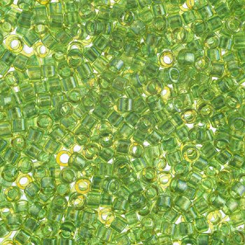 DB-2376 5.2 Grams of 11/0 Fancy Lined Lime Delica Beads