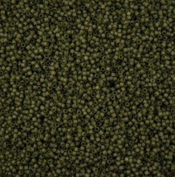 DB-2404 5.2 Grams of 11/0 Transparent Matte Olive Delica Beads