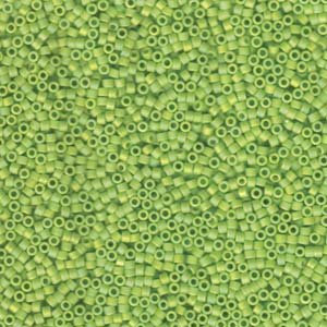DB-0876 5.2 Grams of 11/0 Opaque Matte Chartreuse AB Delica Beads