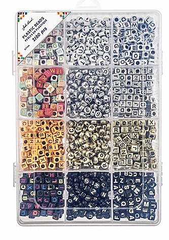 Deluxe 7x4mm Assorted Plastic Letter Bead Kit
