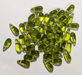 50 5x10mm Transparent Olive Drop Beads