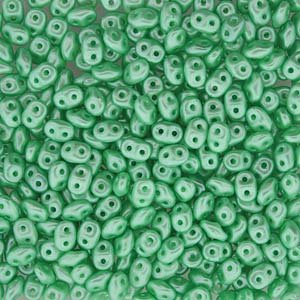 DUO525025 - 10 Grams Pastel Pearl Light Green 2.5x5mm Superduo Beads