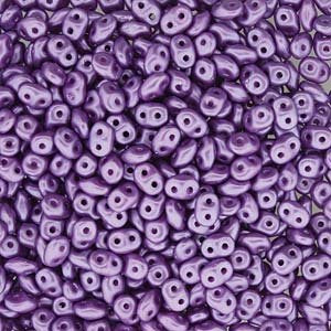 DUO525012 - 10 Grams Pastel Pearl Lilac 2.5x5mm Superduo Beads