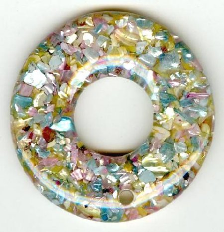 40mm Abalone Shell Donut - Pastel