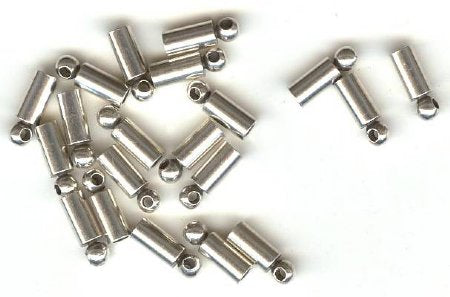 20 3.5x7.5mm Antique Silver End Caps with 2.5mm Hole