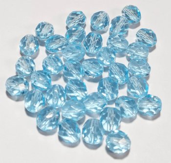25 8mm Faceted Light Azore Firepolish Beads
