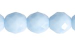 25 10mm Faceted Round Opaque Light Blue Glass Beads