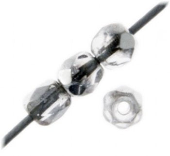 100 3mm Crystal Labrador Half Coat Faceted Glass Beads