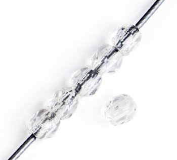 100 3mm Crystal Faceted Glass Beads