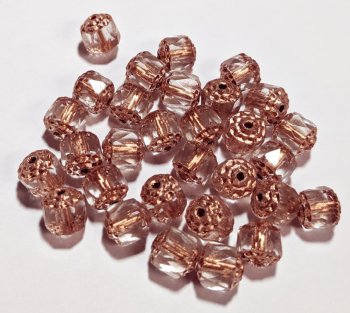 30 8mm Faceted Copperlined Crystal Cathedral Beads