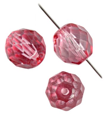 25, 8mm Faceted Two Tone Crystal Fuchsia Firepolish Beads