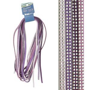 8m of 5mm Studded Faux Suede Lacing - Lilac Mix