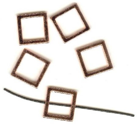 5 15x5mm Bright Copper Square Frames