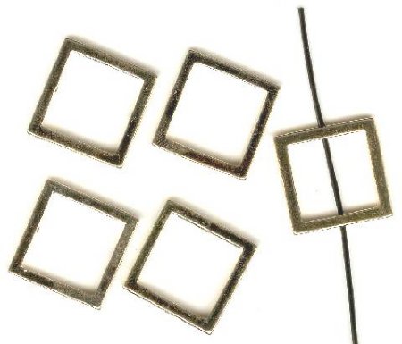 5 18x8mm Gold Square Frames