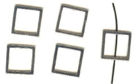 5 18x8mm Silver Square Frames