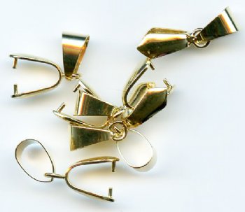 5 21x8.75mm Bright Gold Plated Pinch Bails