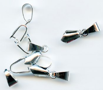 5 21x8.75mm Bright Silver Plated Pinch Bails