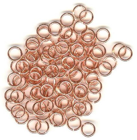 100 7mm Bright Copper Plated Jump Rings