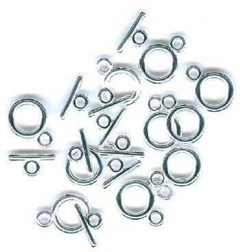 5 7mm Bright Silver Plated Toggle Clasps