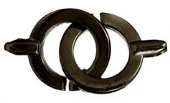 1 45.5x24.5mm Large Round Gunmetal Hook and Eye Clasp