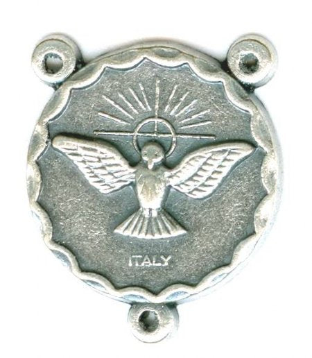 1 18mm Antique Silver Holy Spirit 3 Ring Connector
