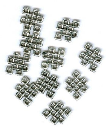 10 12x9mm Antique Silver Flat Endless Knot Link