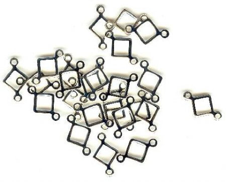 25 15x9mm Diamond Shaped Silver Plate Links