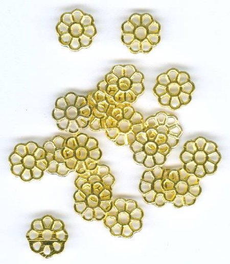 20 8mm Bright Gold Flower Connectors