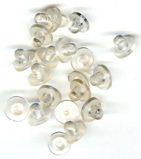 20 Clear Rubber Earring Backings for Clip-on Earrings