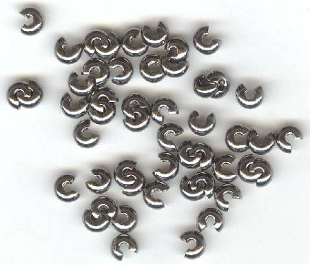 100 4mm Gunmetal Crimp Covers