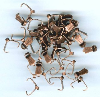 50 Small Antique Copper Pinch Bails