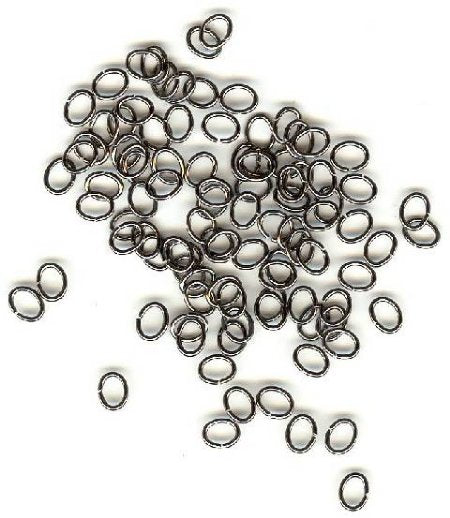 100 5x4mm Gunmetal Oval Jump Rings