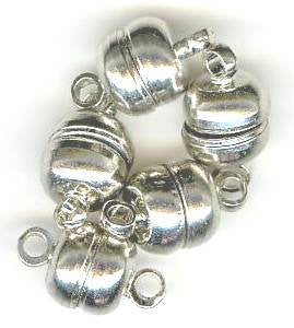 Magnetic - 5 Pair 7x11mm Nickel Plated Button Clasp