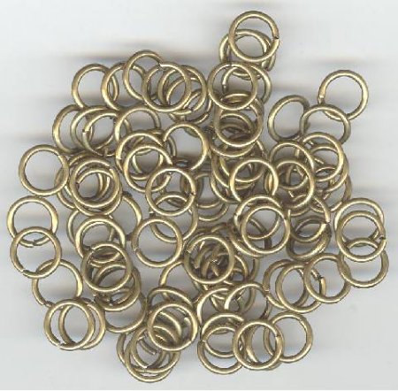 100 8mm Antique Gold Jump Rings