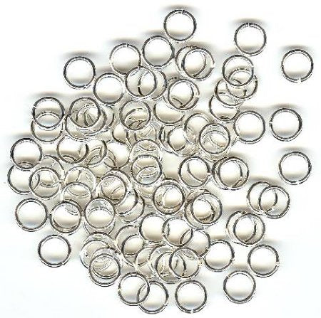 100 9mm Silver Plated Jump Rings