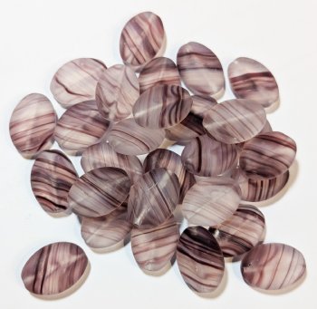 25 16x11mm Flat Oval Marble Matte Light Amethyst