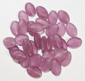 25 16x11mm Flat Oval Marble Matte Raspberry Pink