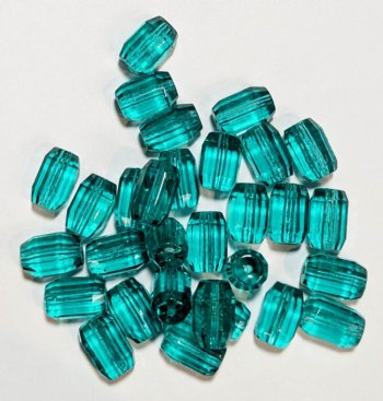 30 10x7mm Blue Zircon Faceted Firepolish Oval Beads