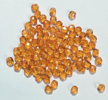 100 4mm Faceted Transparent Light Orange Firepolish Beads