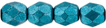 100 4mm Faceted Saturated Metallic Shaded Spruce Firepolish Beads