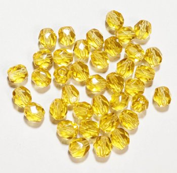 50 6mm Faceted Golden Topaz Firepolish Beads